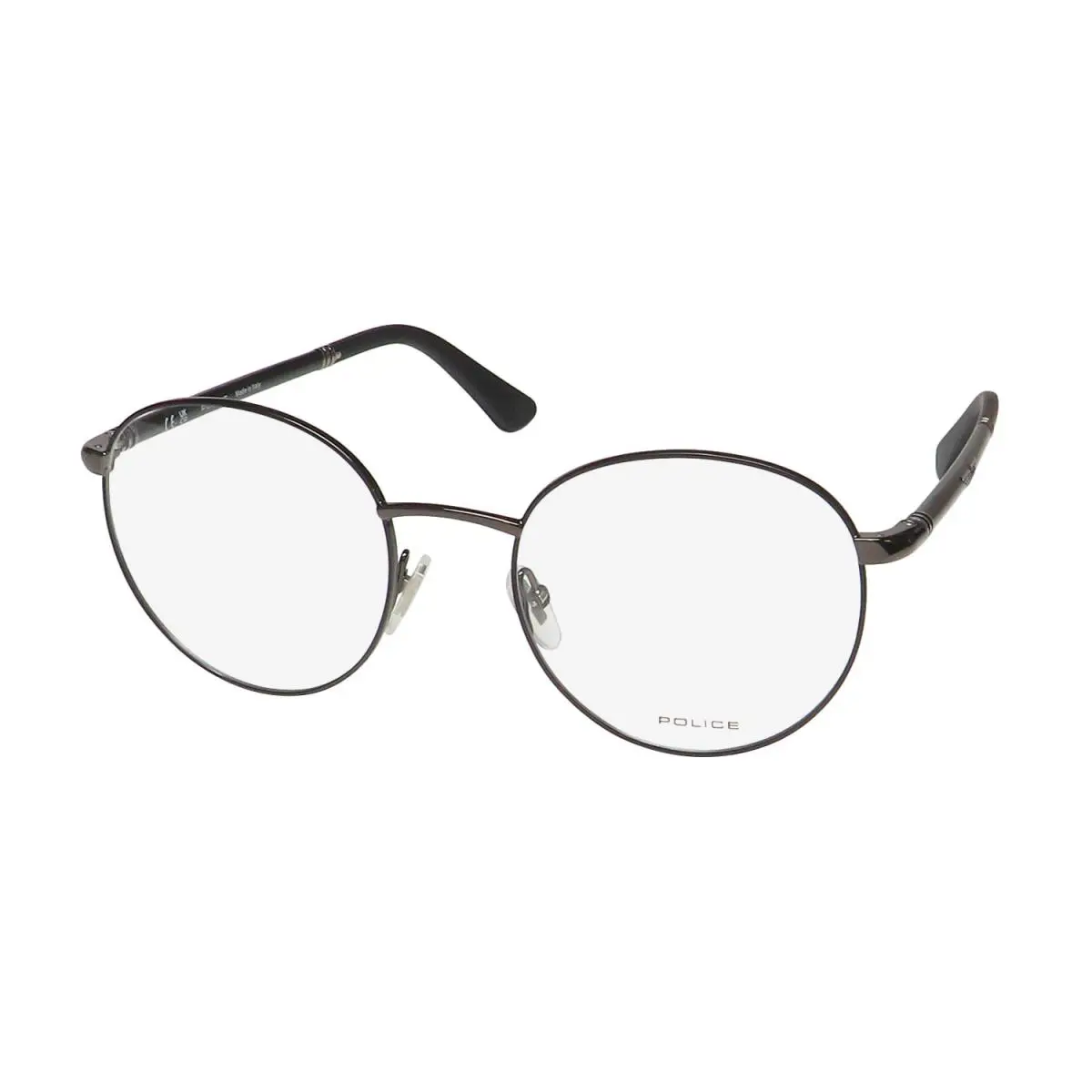 Police VPL954 Origins 15 Eyeglasses Mens Italy 0K56 Gray Round Full-rim