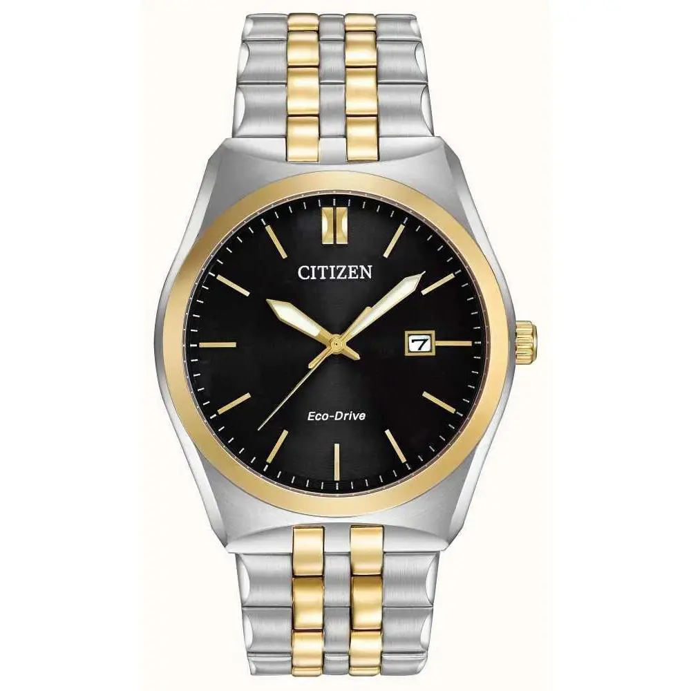 Citizen BM7334-58E Corso Eco-drive Gold Silver Tone St. Steel Band Men`s Watch