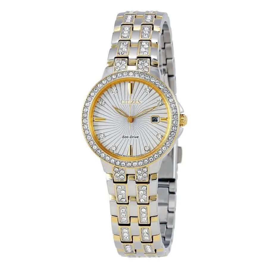 Citizen Silhouette Crystal Silver Dial Ladies Watch EW2344-57A - Silver, Dial: Silver, Band: Multicolor