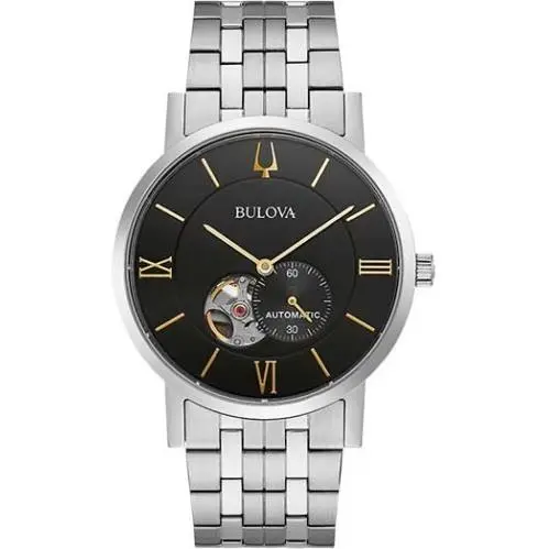 Men`s American Clipper Automatic Silver Stainless Steel Watch 42MM 96A305 by Bulova