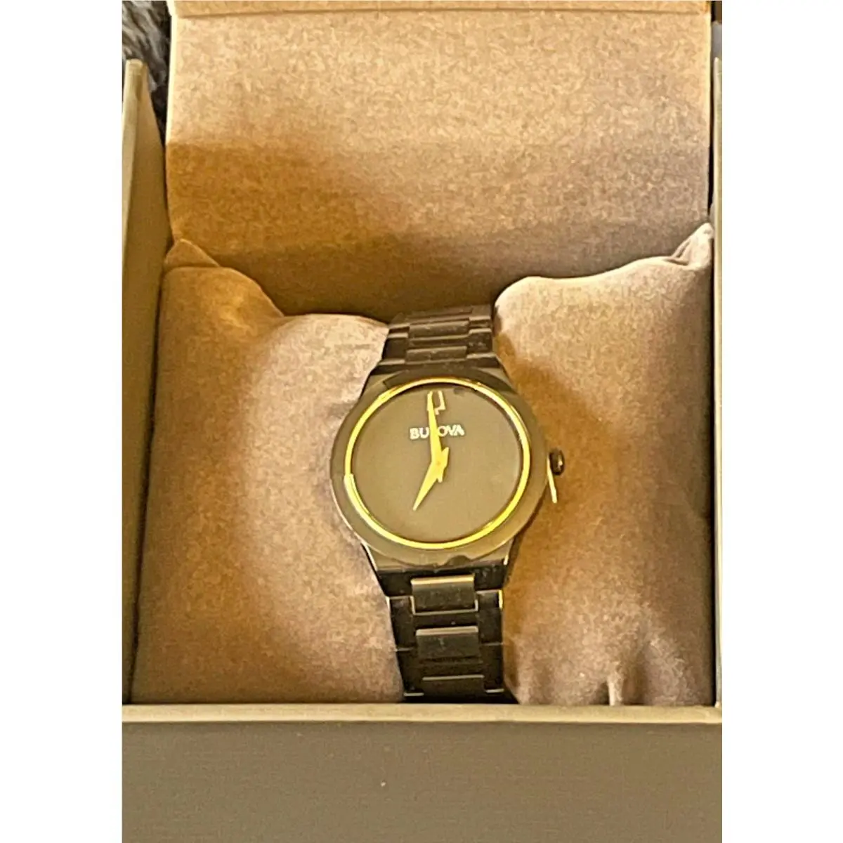Bulova Womens Millennia Quartz Black Stainless Steel Bracelet Watch 32 MM 98L314 - Dial: Black, Band: Black