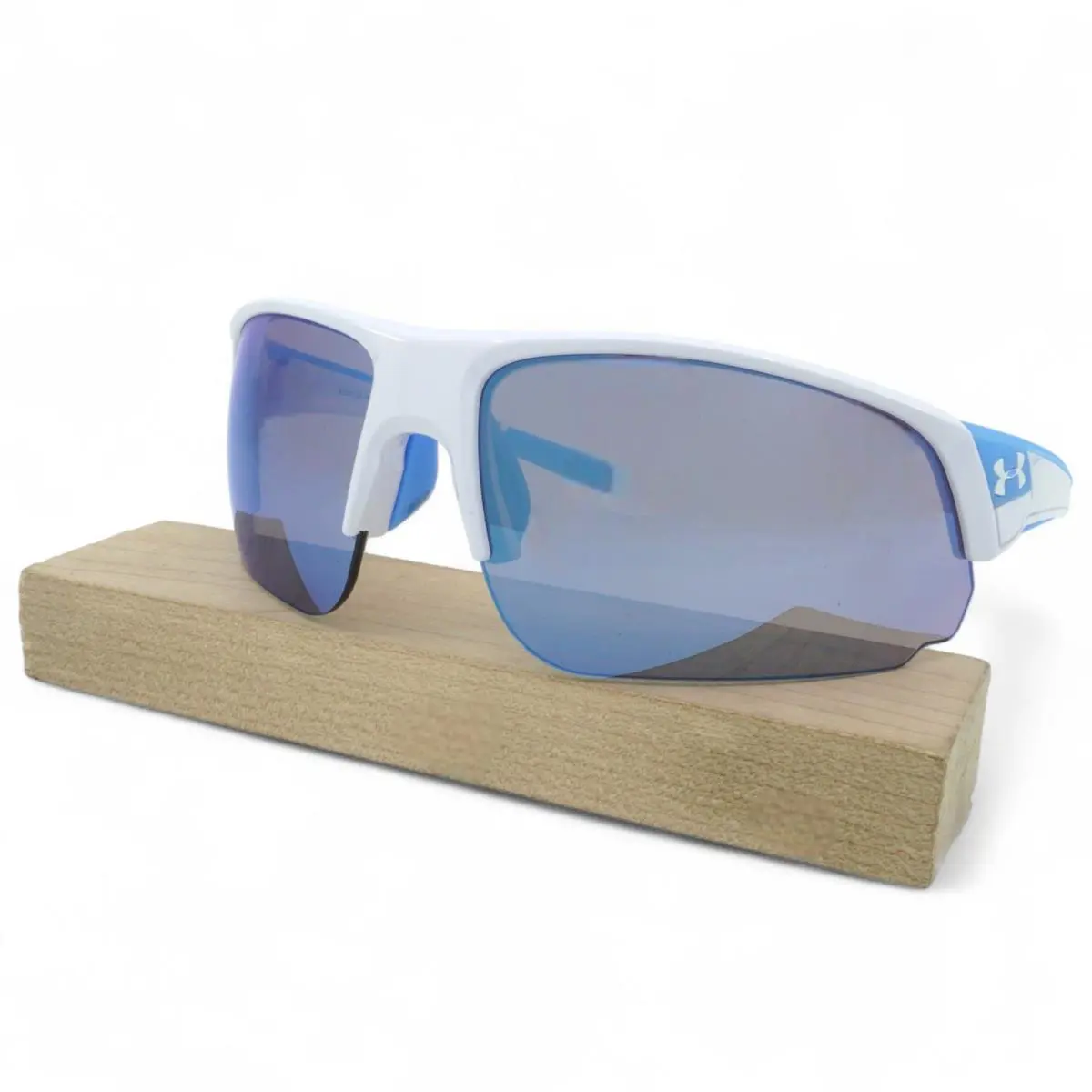 S8650129-039 Mens Under Armour Changeup Dual Sunglasses - Frame: Shiny White/Carolina Blue