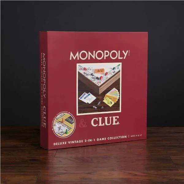 Monopoly/clue Vintage Deluxe Edition English Board Game Limited Wood