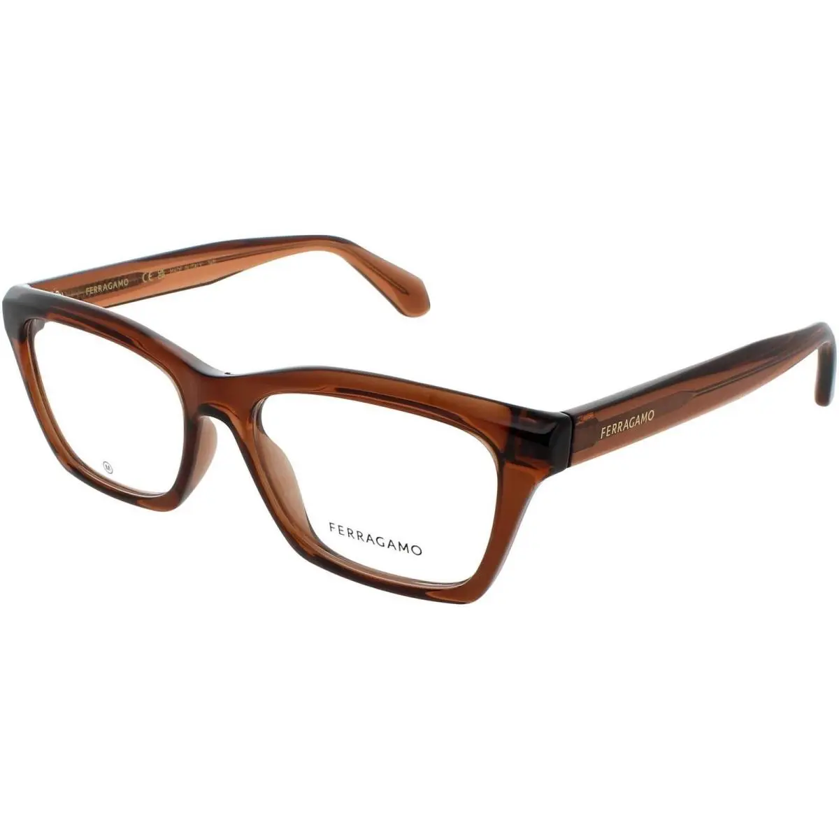 Salvatore Ferragamo Women`s Eyeglasses Transparent Brown Rectangular SF2986 232