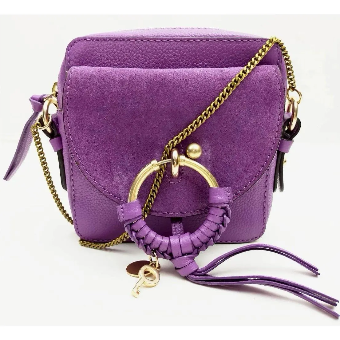See By Chloe Joan Mini Crossbody Leather Suede Bag Rare Purple