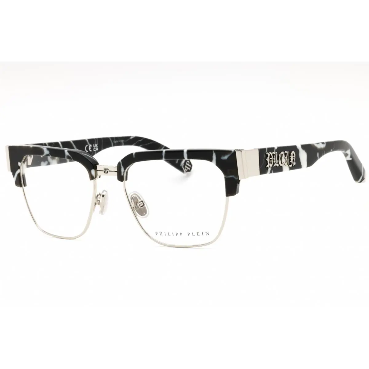 Philipp Plein VPP113M 0Z21 Marbled Black Eyeglasses - Frame: Marbled Black, Lens: Clear Demo Lenses, code: 0Z21