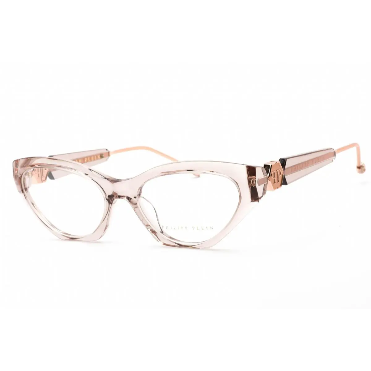 Philipp Plein VPP069S 07T1 Eyeglasses Transparent Beige Frame 55mm - Frame: Transparent Beige