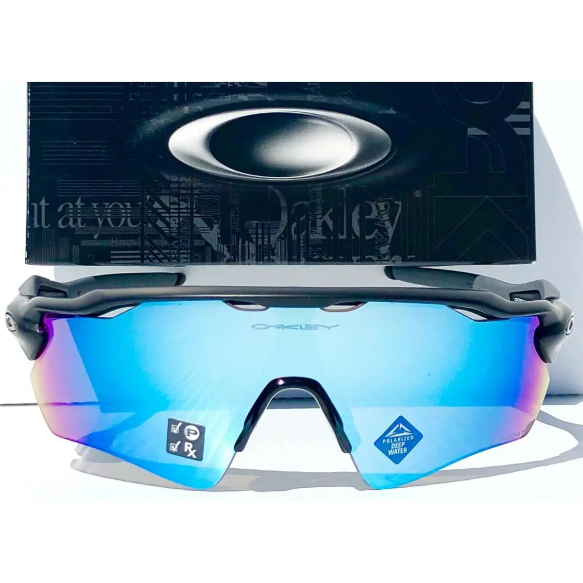 Oakley Radar EV Matte Black Polarized Prizm Deep Water H2O Sunglass 9208-55