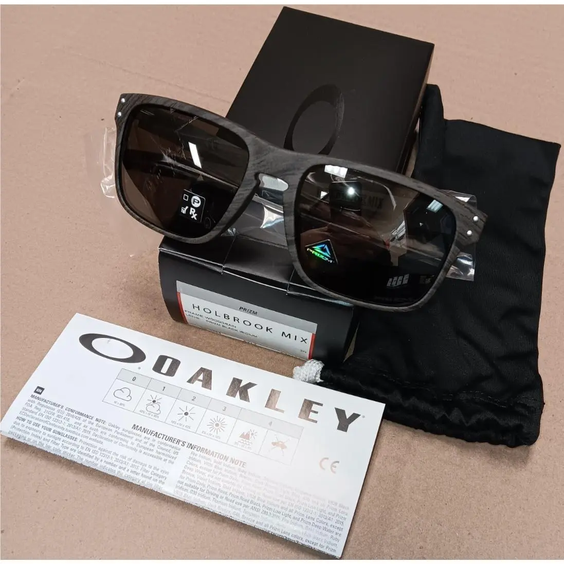 Oakley Holbrook Mix Woodgrain/prizm Black Men`s Sunglasses OO9384-0457 - Frame: WOODGRAIN, Lens: PRIZM BLACK
