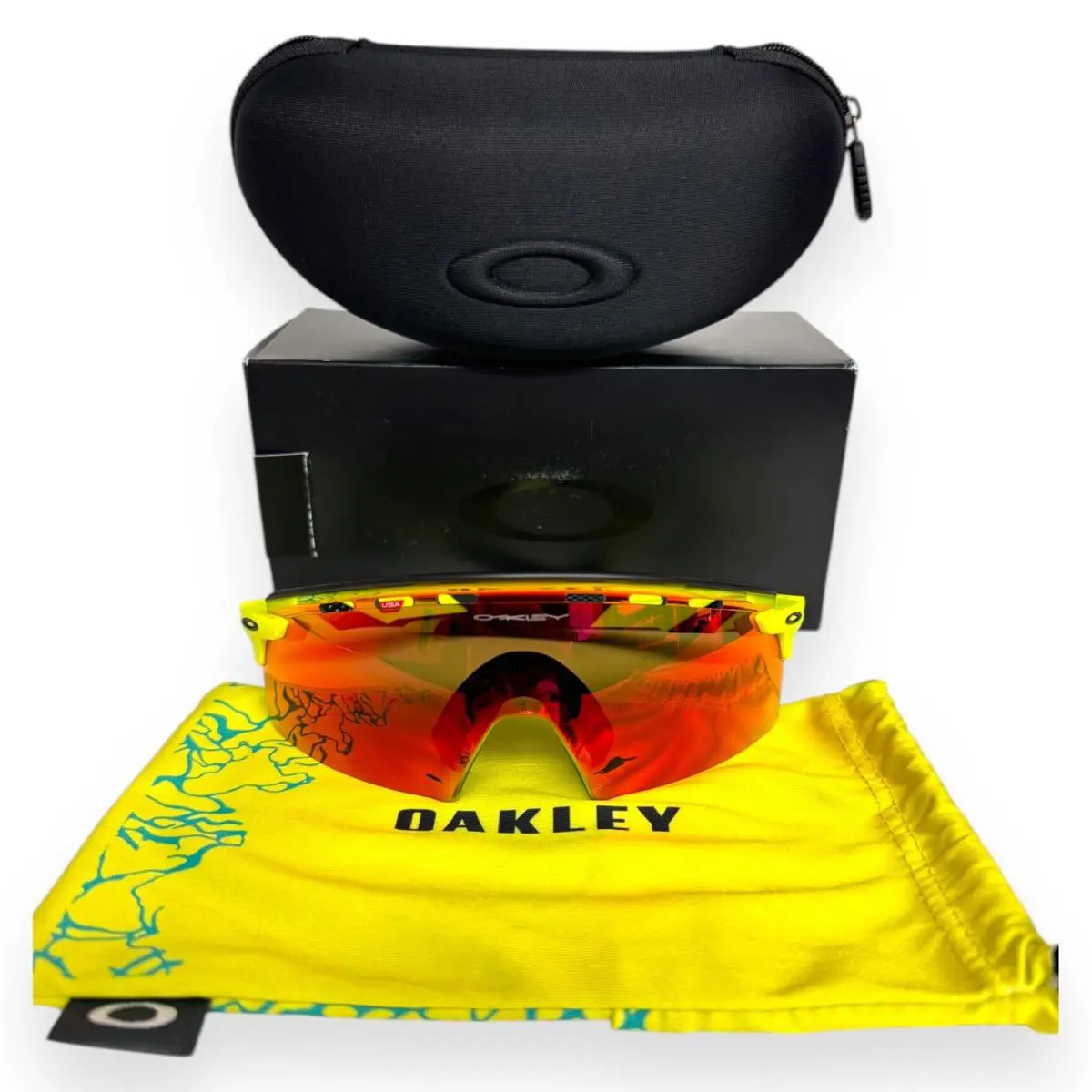 OO9235 Encoder Strike Vented Sunglasses Matte Tennis Ball Yellow W/case by Oakley
