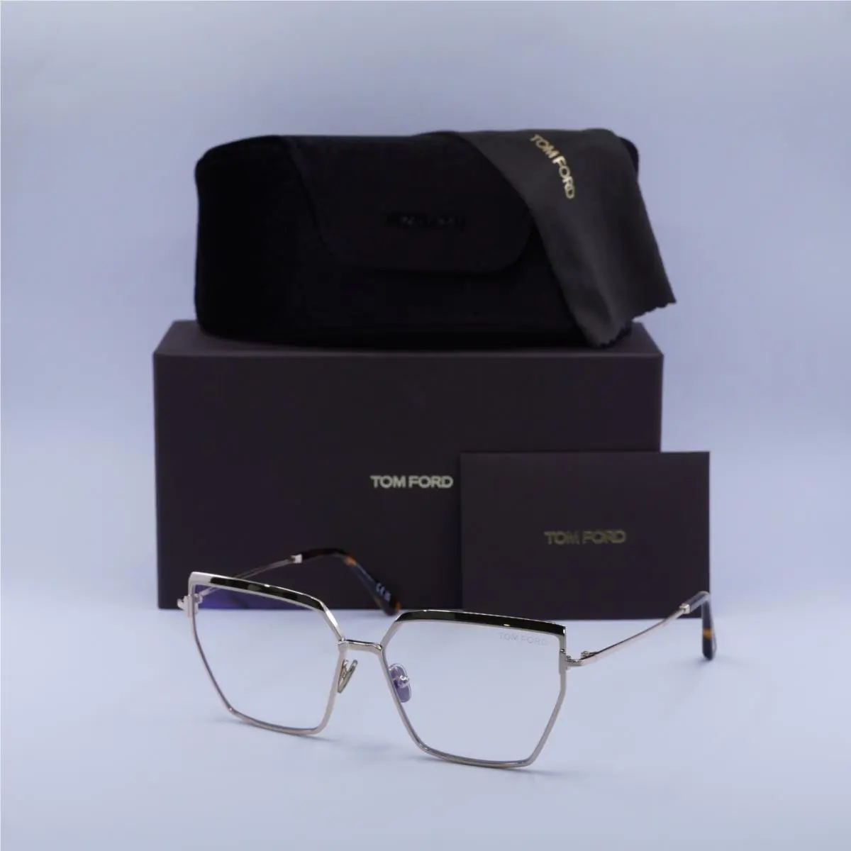 Tom Ford FT5946-B 028 Shiny Rose Gold/clear Blue Light Block 57MM
