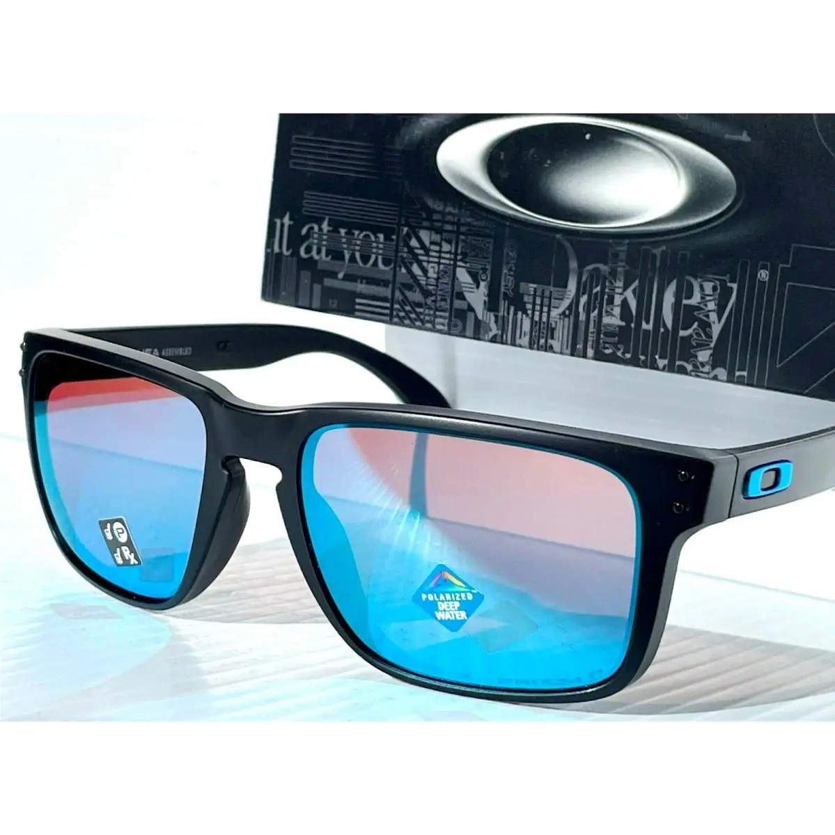Oakley Holbrook XL Matte Black Prizm Polarized Deep Water Blue Sunglass 9417-25