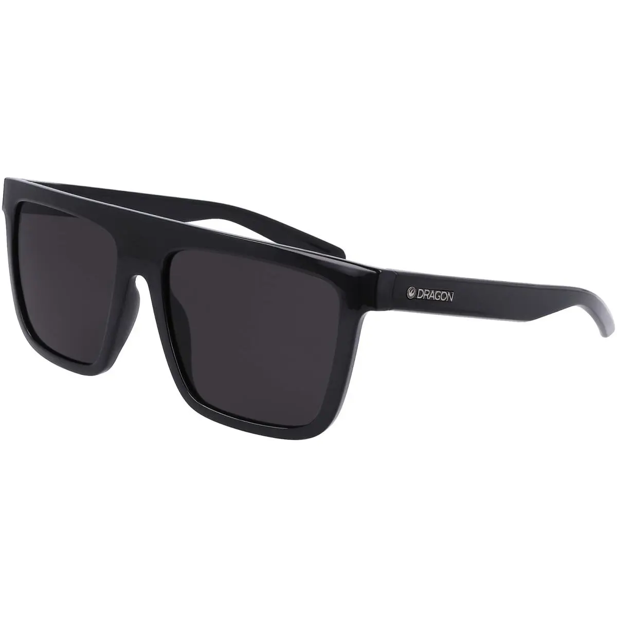 Dragon Alliance Tempest Polarized Women`s Flat Top Square Sunglasses - 001 - Frame: Shiny Black, Lens: Smoke