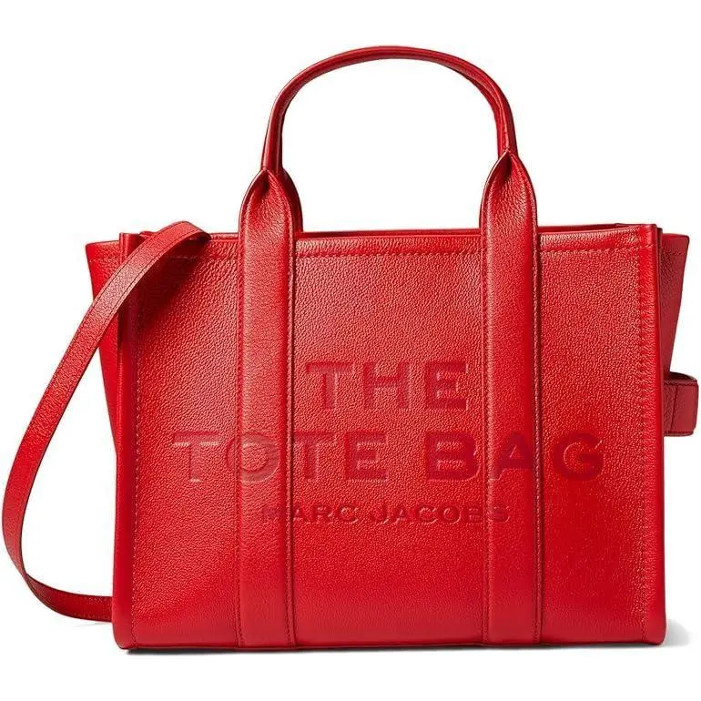 Marc Jacobs The Leather Medium Tote Bag - True Red H004L01PF21-617