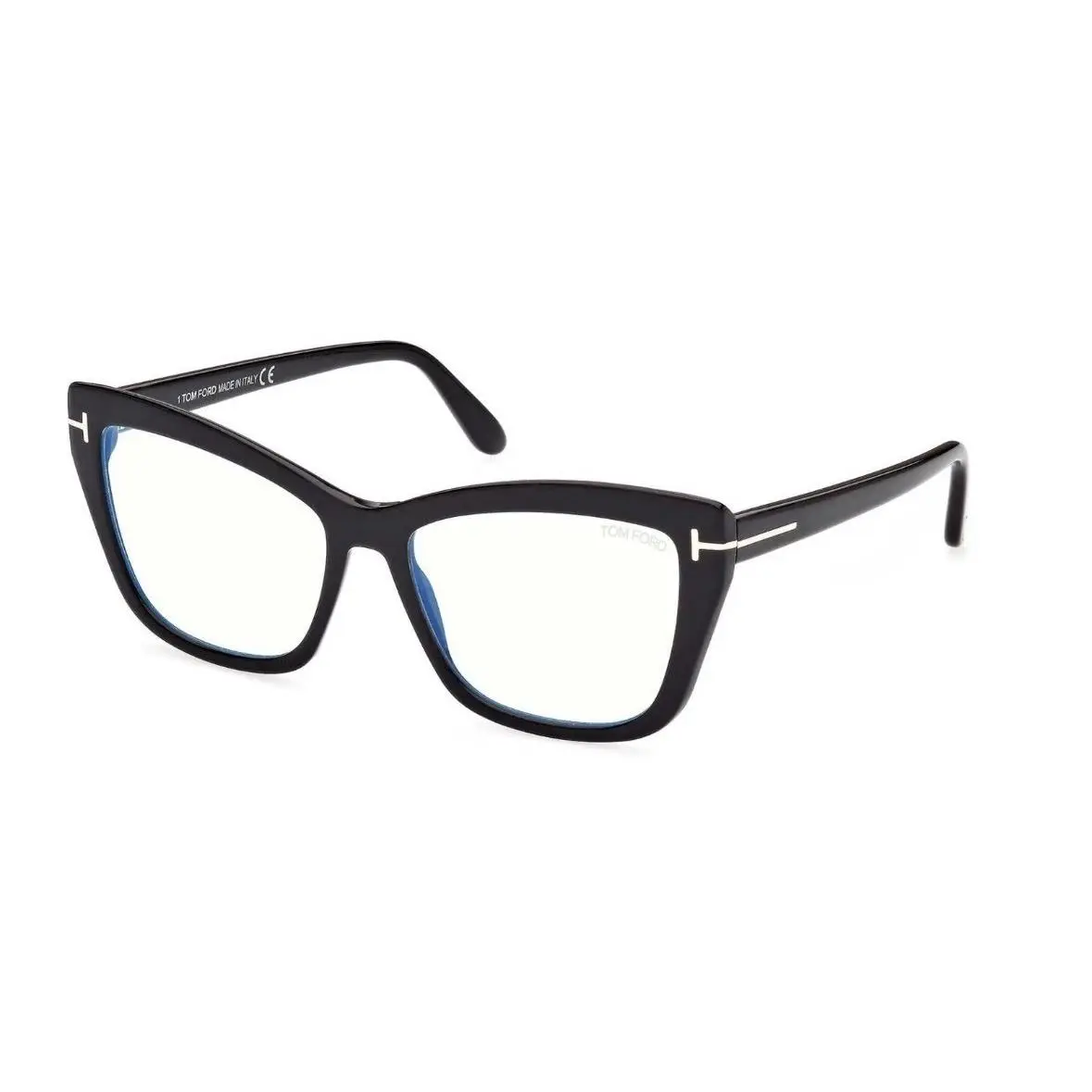Tom Ford FT5826-B 001 Shiny Black/clear Blue Light Block 55MM