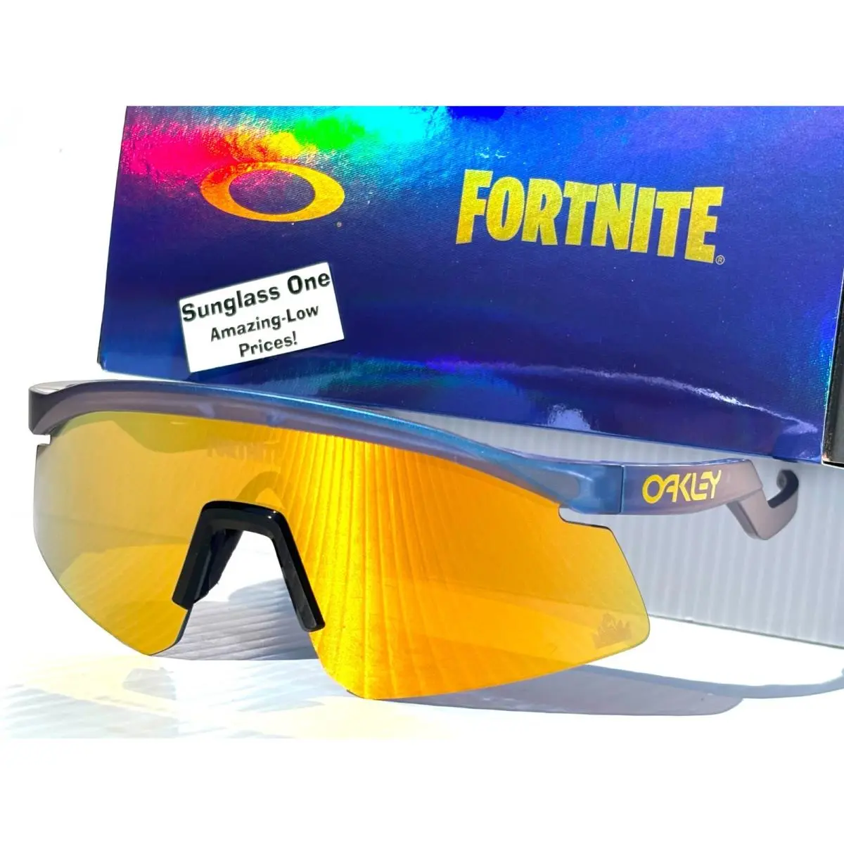 Hydra Fortnite Matt Cyan Blue Clear Shift Prizm 24k Gold Sunglass 9229-18 by Oakley