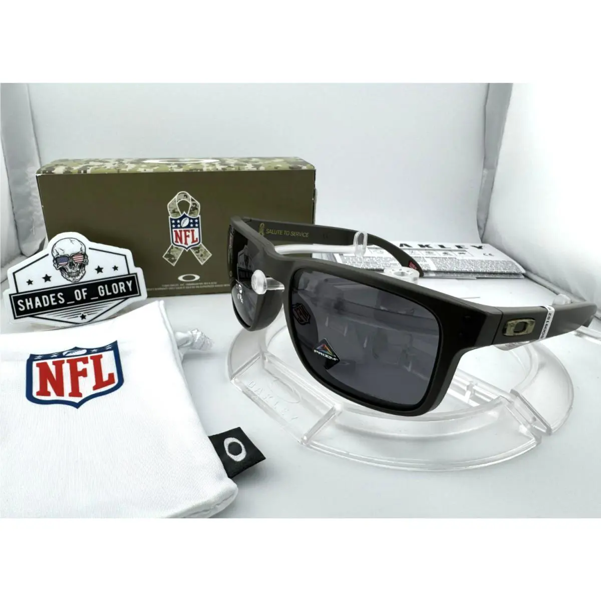Oakley Holbrook Nfl Salute TO Service Limited Olive Grey Sunglasses OO9102-W0 55