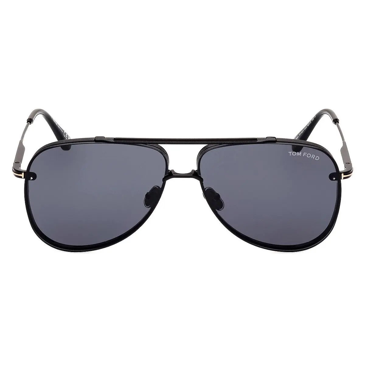 Tom Ford FT1071 Leon Sunglasses Men Shiny Black 62mm