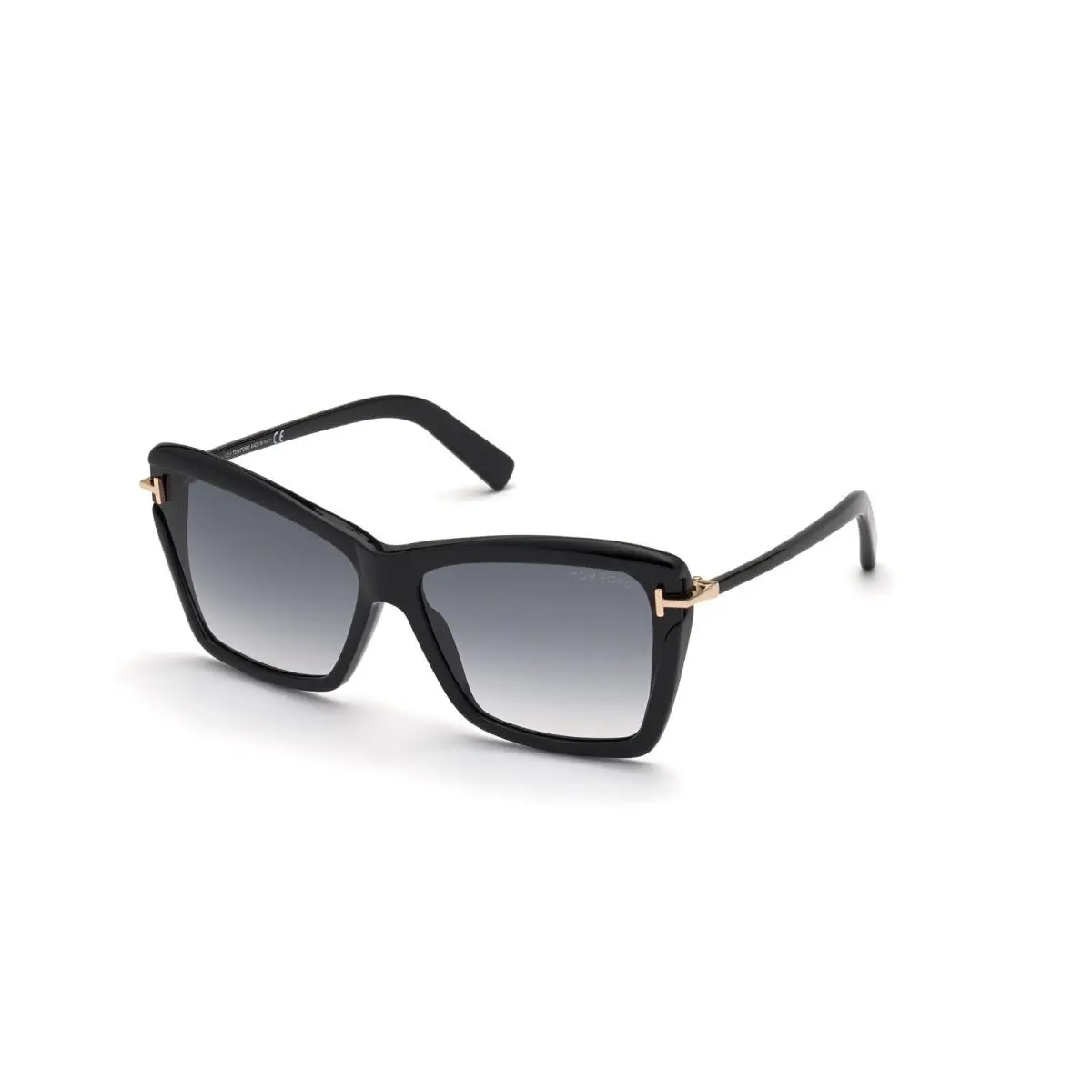 Tom Ford Leah FT0849 01B Black Sunglasses Gray Gradient 64mm / / - Frame: Black, Lens: Gray