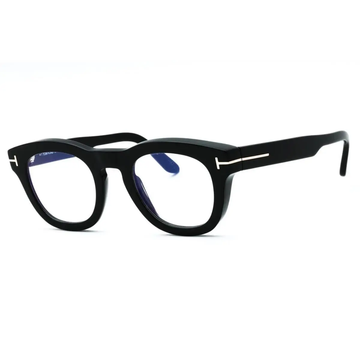 Tom Ford FT 5873 B 001 Black Clear Blue Block 49mm Eyeglasses TF5873