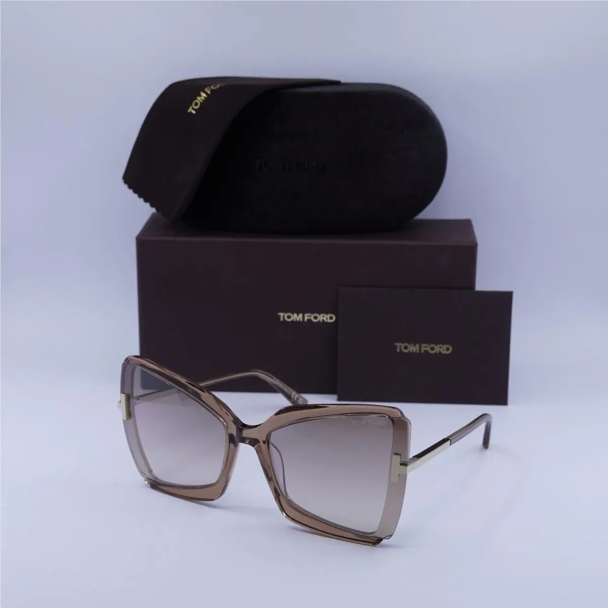 Tom Ford FT0766 57G Rose Champagne with Rose Gold/gradient Brown Silver