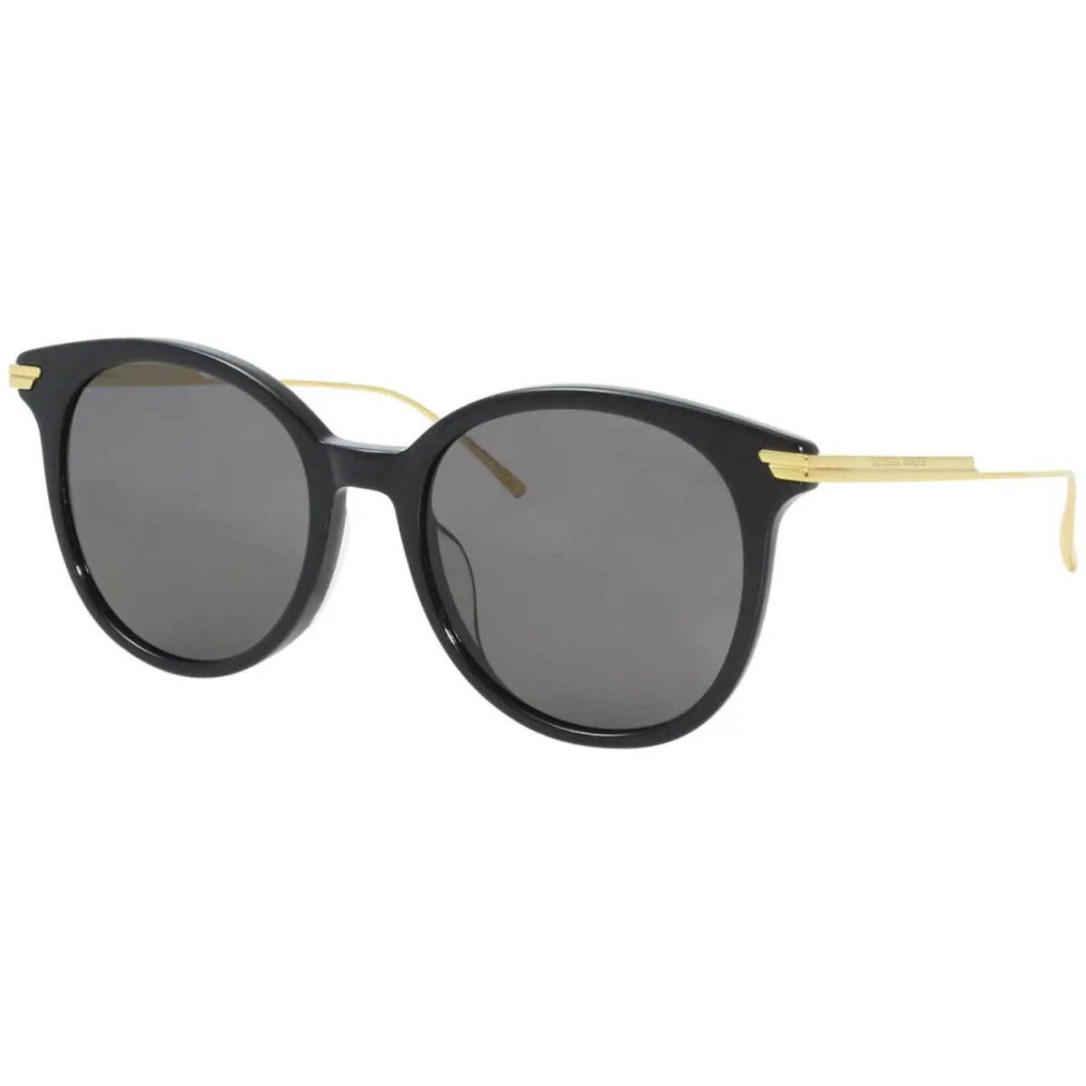 Bottega Veneta Minimalist BV1038SA 001 Sunglasses Women`s Black-gold/grey Lens - Frame: Black, Lens: Gray