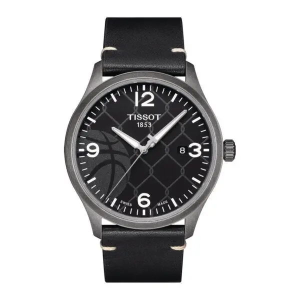 Street Basketball Quartz 42mm Black Dial Leather Men Watch T1164103606700 by Tissot