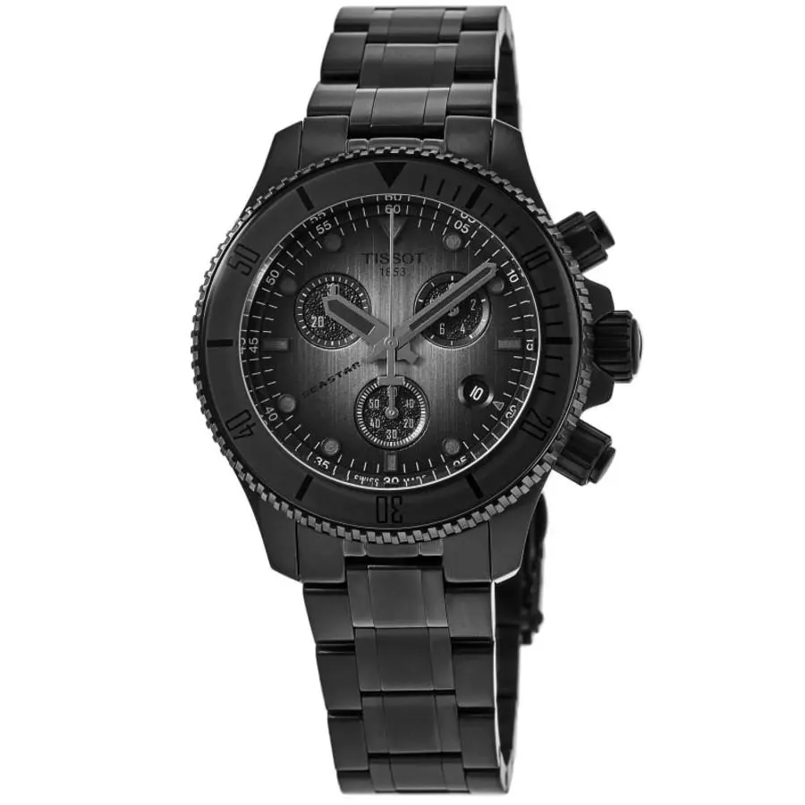 Tissot Seastar 1000 Quartz Chronograph Grey Men`s Watch T120.217.33.061.00 - Face: Grey, Dial: Grey, Band: Black