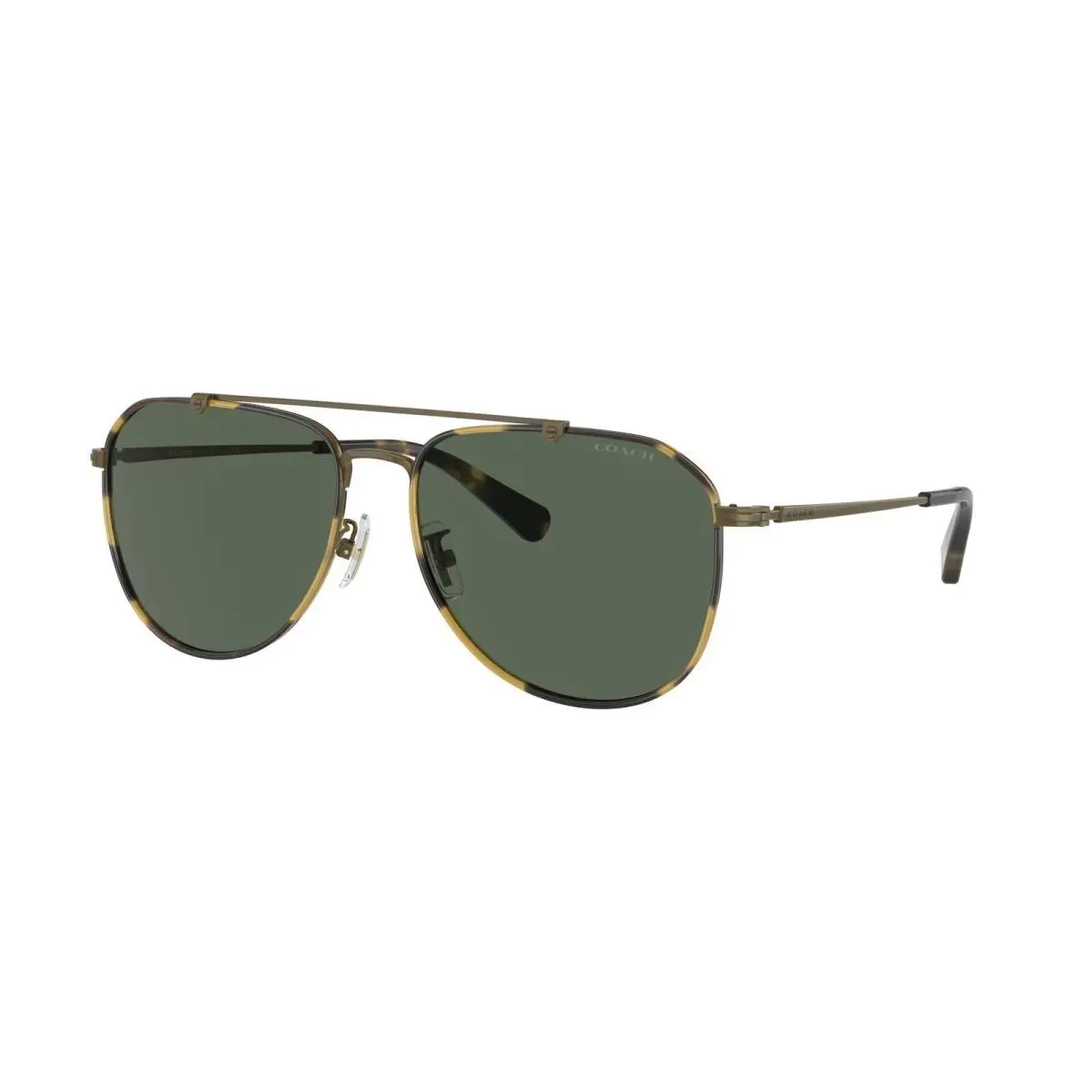Coach HC7164 CR626 933371 59 Men Sunglasses/tokyo Tortoise/green Solid 59mm/New