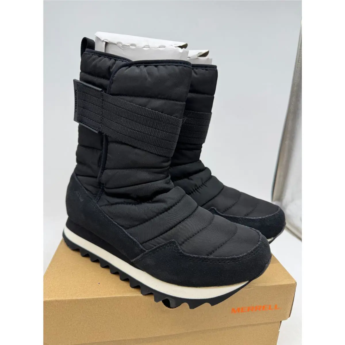 Merrell Alpine Tall Straps Polar Winter Boots Women`s Black Waterproof - 7