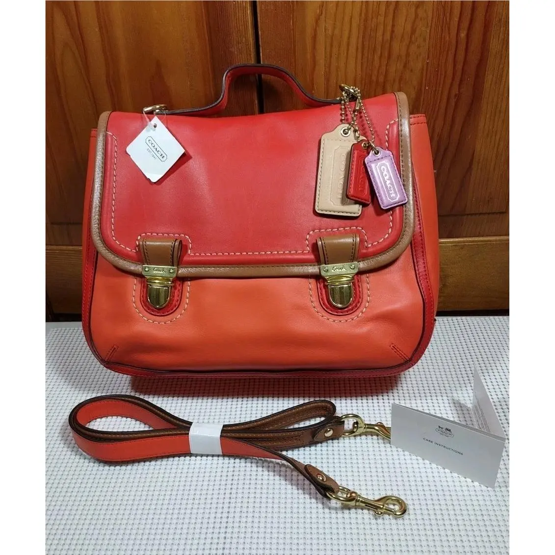 Coach Poppy Dylan Satchel Handbag Shoulder Crossbody Leather J1282-22427