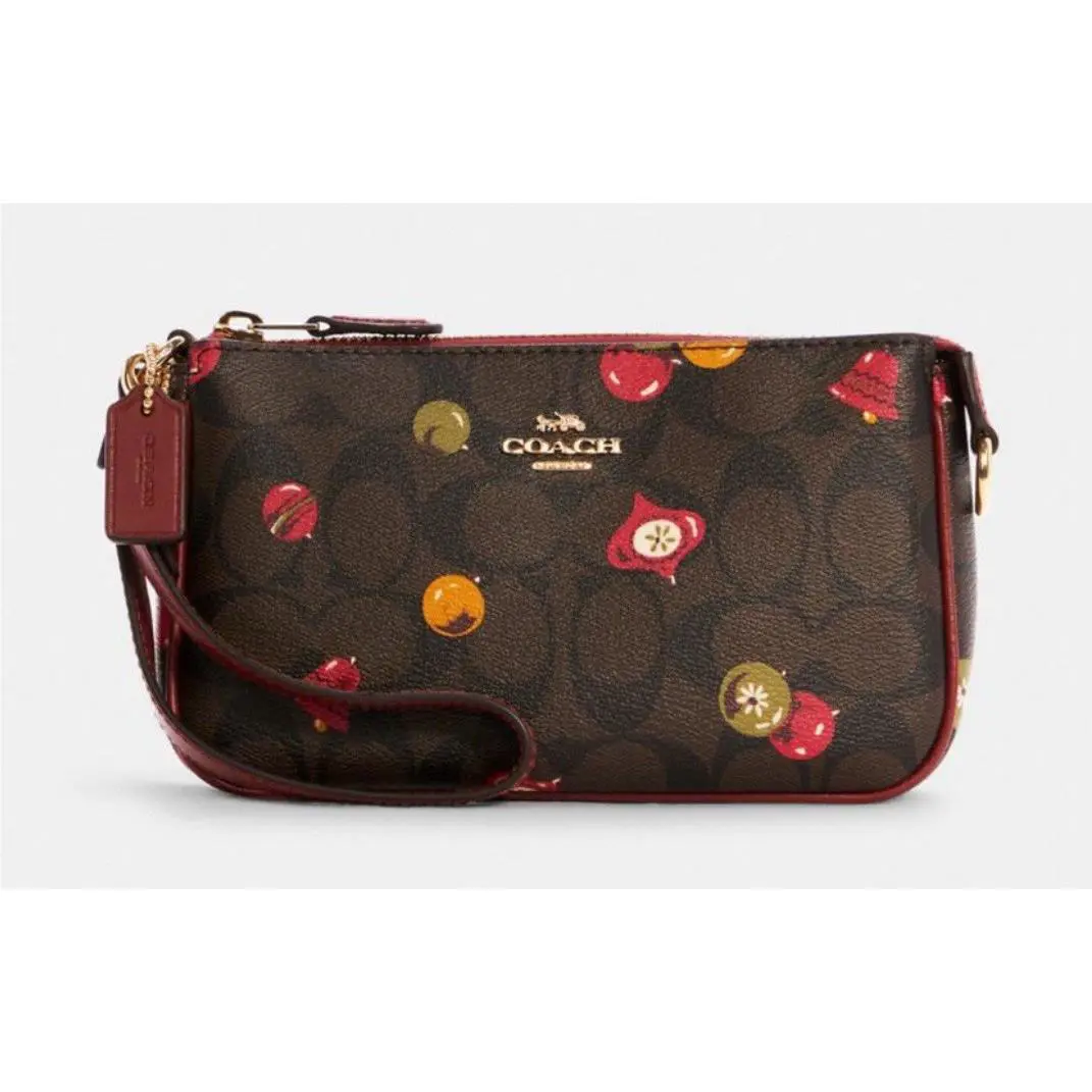 Coach Nolita 19 In Signature Canvas Ornament Print Wristlet Purse C7403
