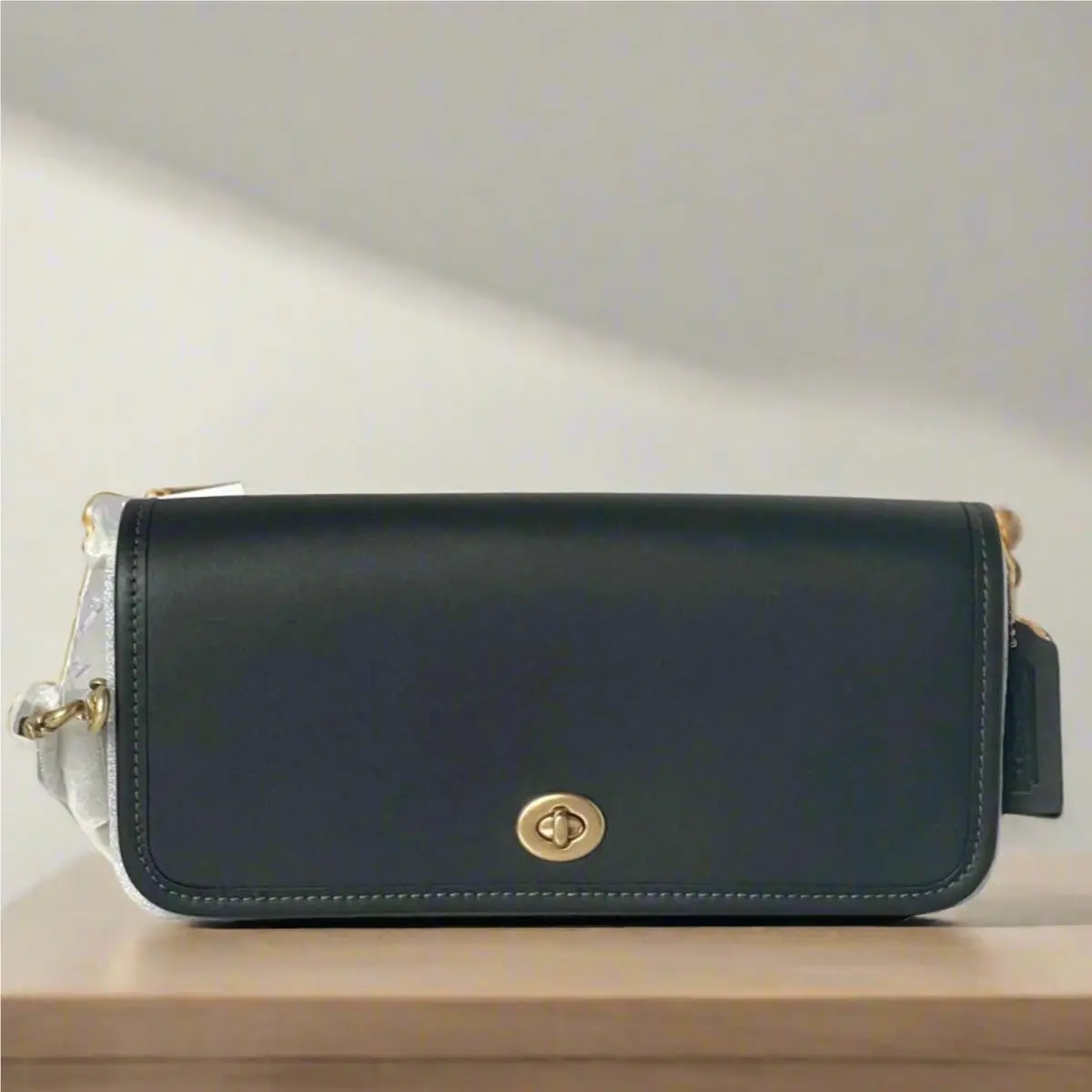 Coach Dinky Shoulder Bag CW641 Black Glovetanned Leather Gold Cha