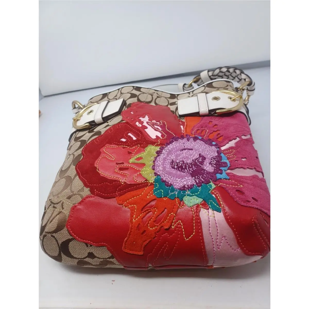 Coach Floral Poppy Shoulder Bag Limited Edition ``