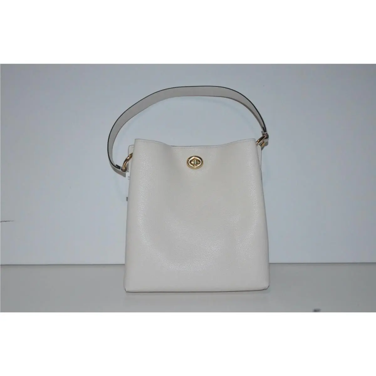 Coach 55200 Polished Pebble Leather Charlie Bucket Crossbody Chalk/gold