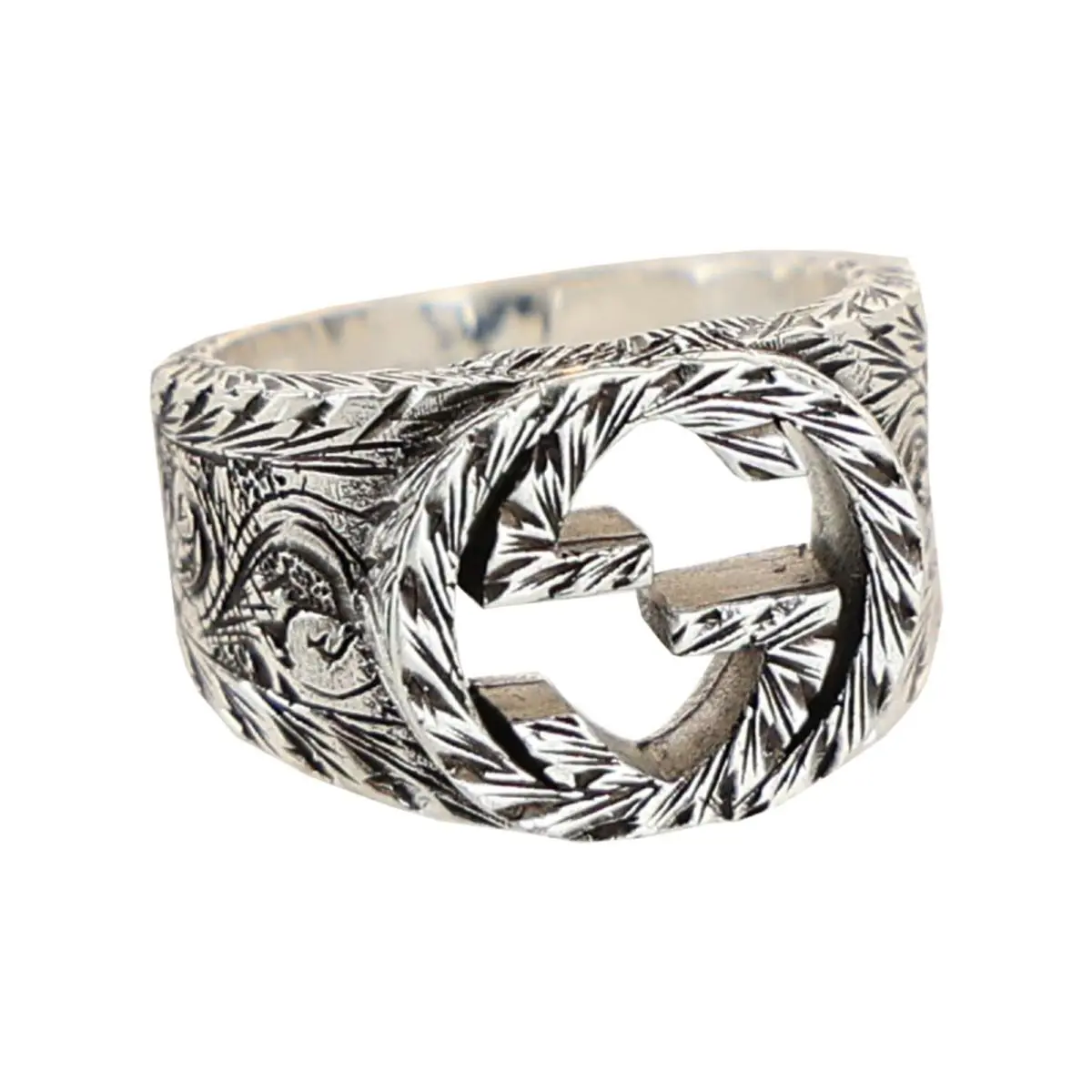 Gucci Unisex-adult Interlocking G Paisley Silver Ring 16
