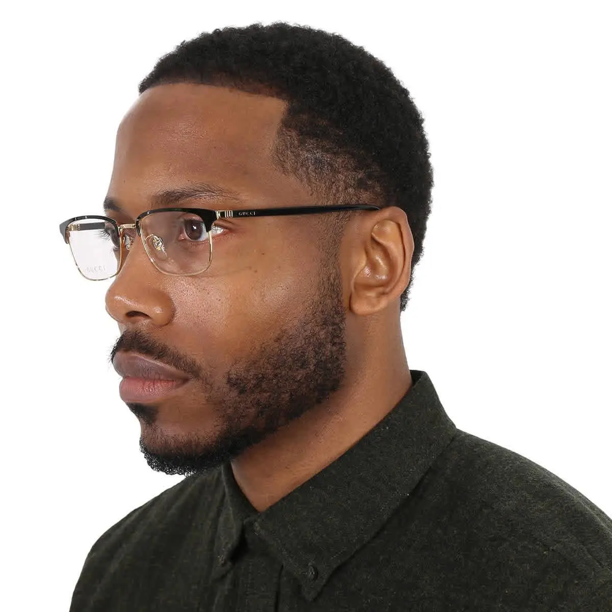 Gucci Demo Rectangular Men`s Eyeglasses GG0131O 001 53 GG0131O 001 53