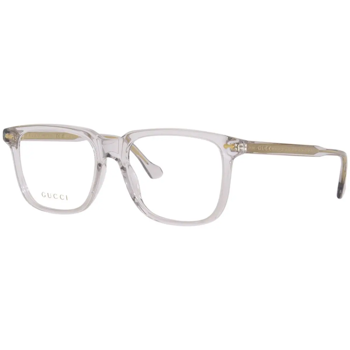 Gucci GG0737O 016 Eyeglasses Men`s Grey/gold Full Rim Rectangle Shape 56-mm