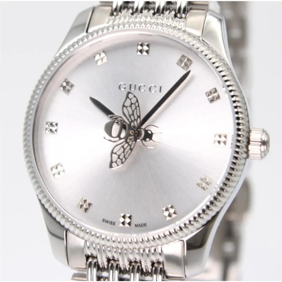 Gucci G-timeless YA1265019 Silver Dial Quartz Women`s Watch 29mm
