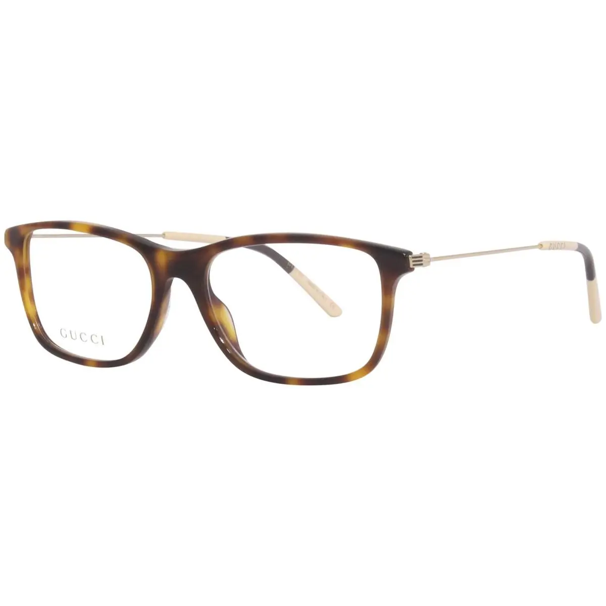 Gucci GG1050O 005 Eyeglasses Frame Men`s Havana/gold Full Rim Rectangular 55mm