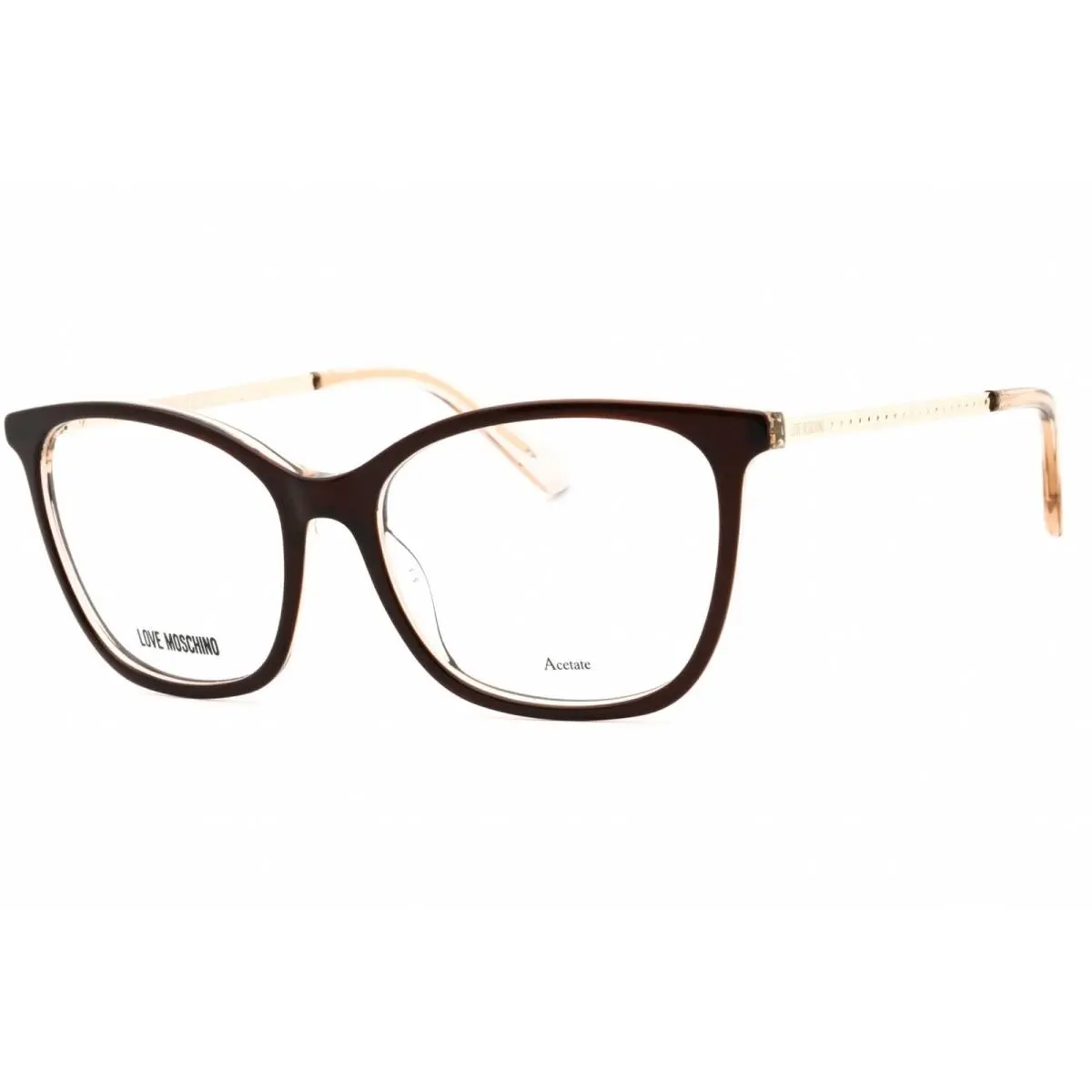 Moschino Love Women`s Eyeglasses Brown Plastic Cat Eye Full Rim MOL622 009Q 00