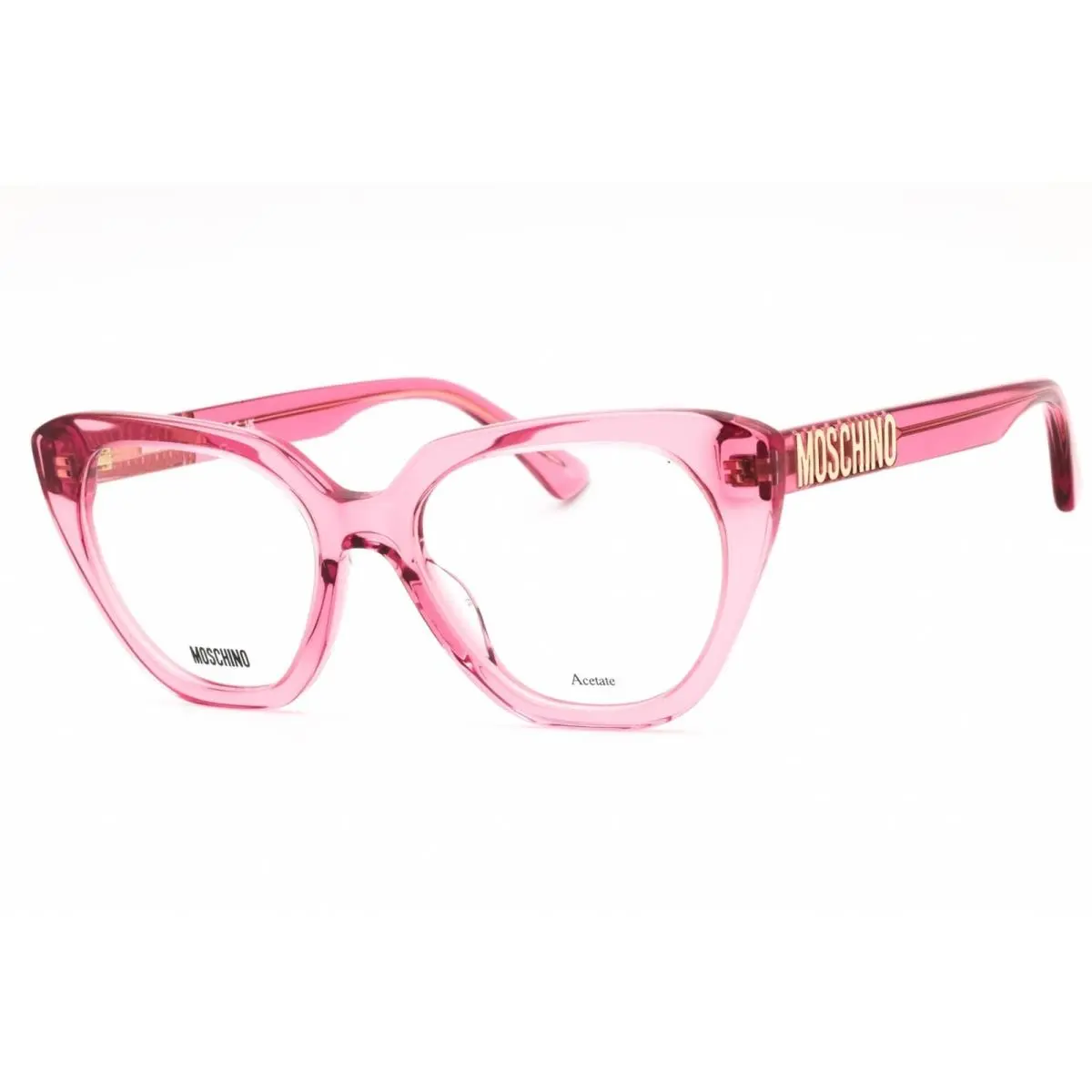 Moschino Women`s Eyeglasses Pink Plastic Cat Eye Full Rim Frame MOS628 0MU1 00