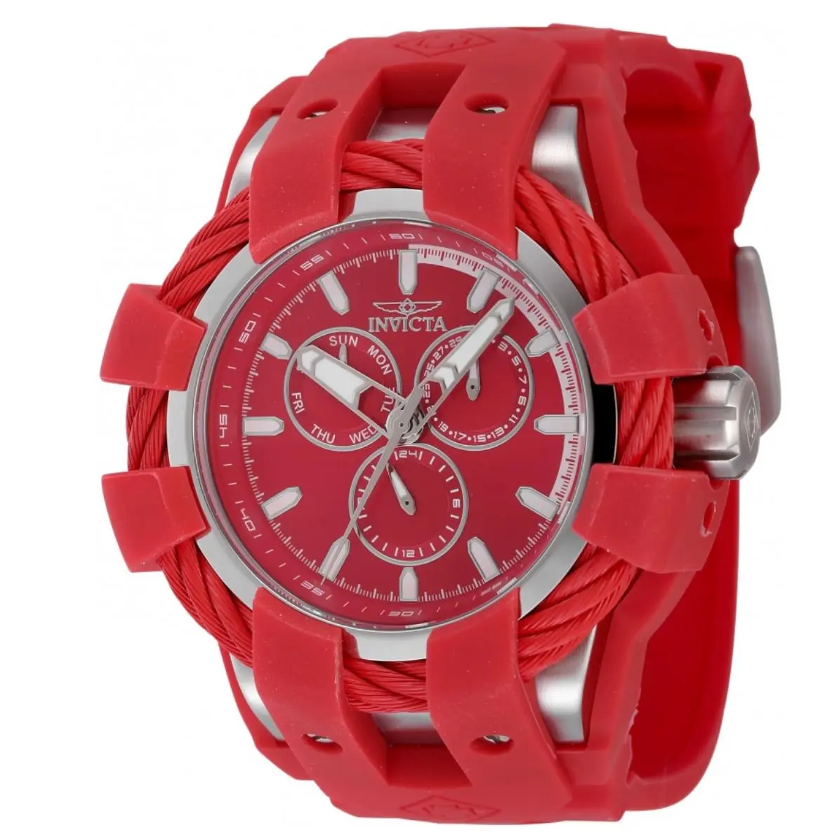 Invicta Bolt Shock Ultra Red Men`s 50mm Multifunction Date Quartz Watch 47839