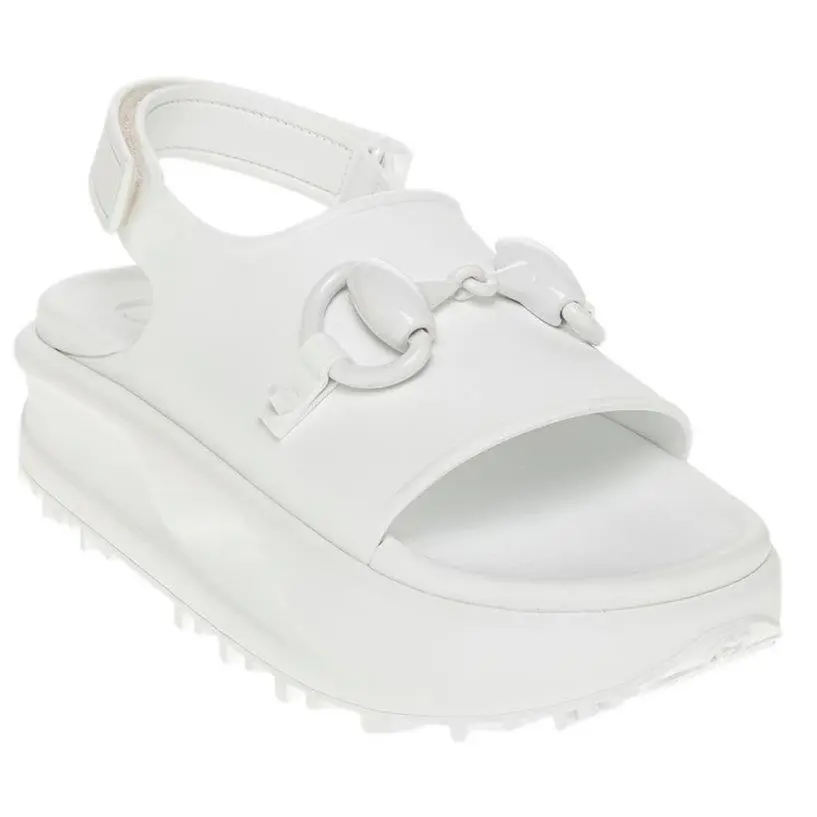 Horsebit Platform White Rubber Platform Sandals Shoes 41/ US 11 by Gucci