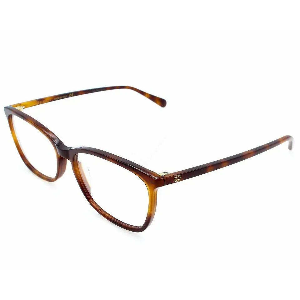 Gucci Square Full Rim Havana 55-16-145mm Unisex Eyewear GG0548O 006