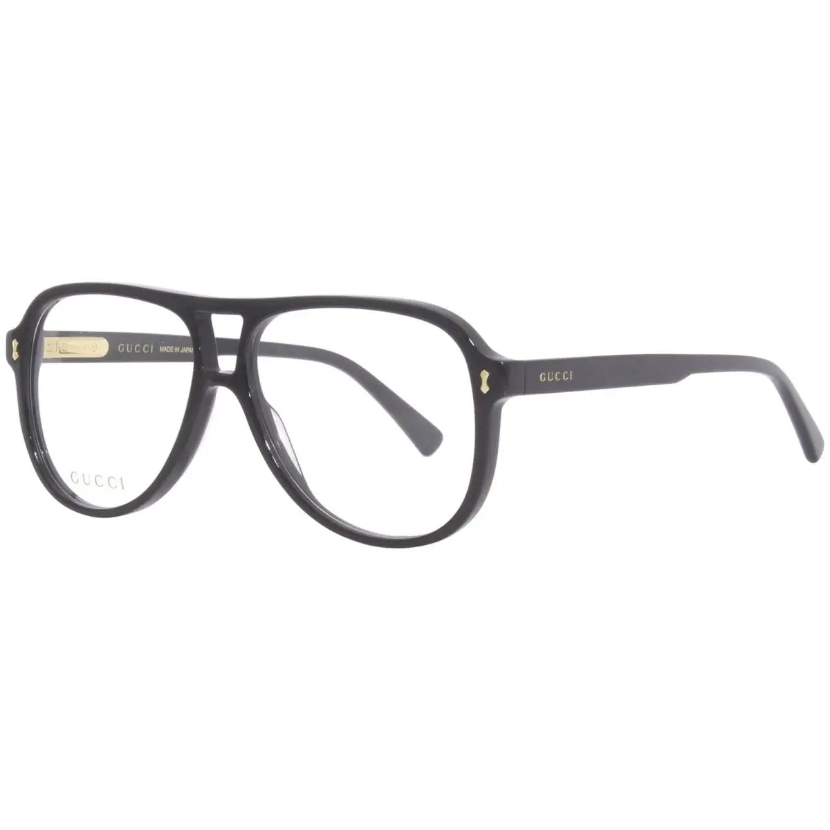 Gucci GG1044O 001 Eyeglasses Frame Men`s Black Full Rim Pilot 57mm
