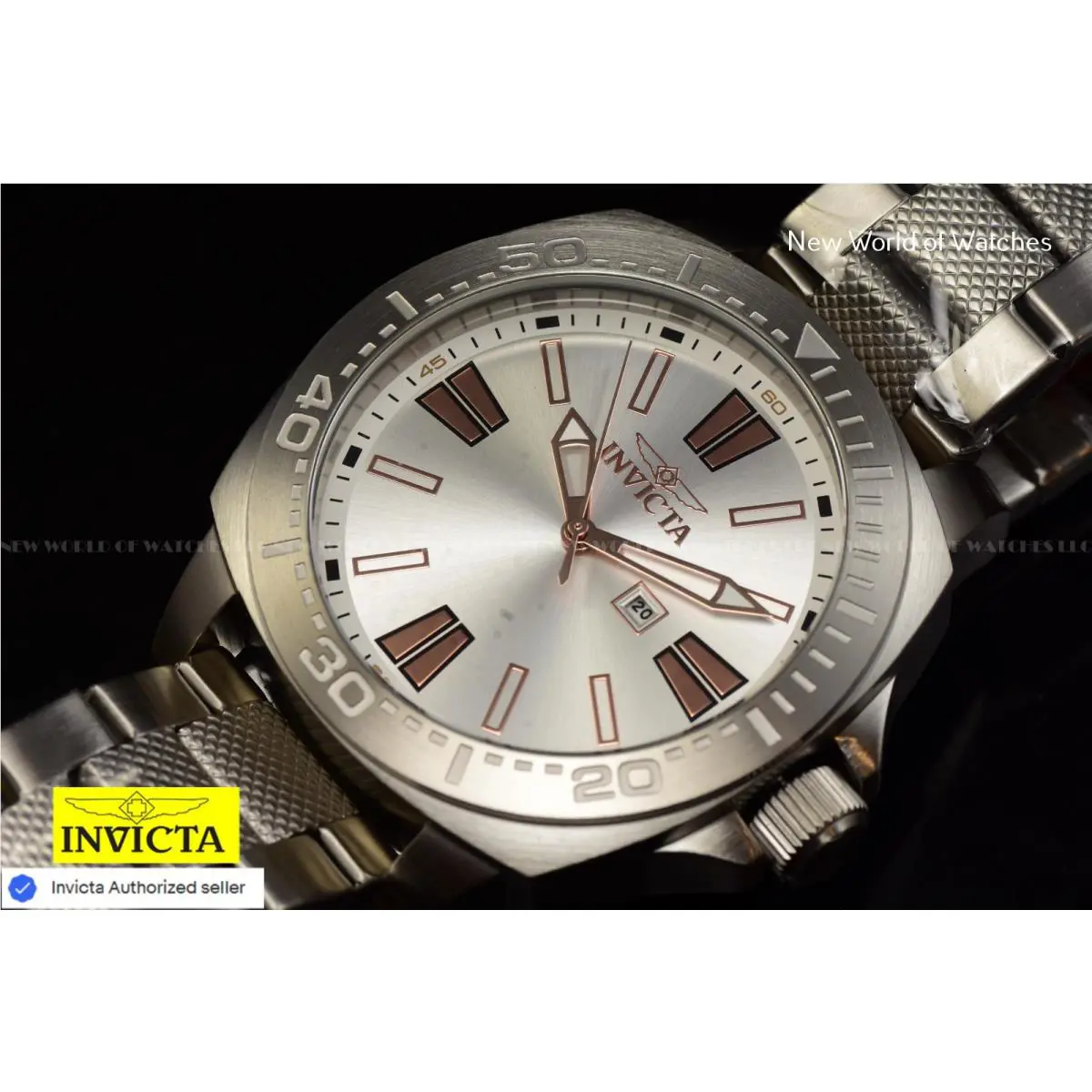 Invicta Men`s Speedway 46mm Quartz Silver Dial Date Silver Stainless Steel Watch