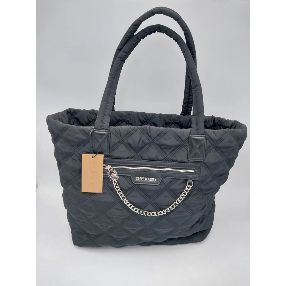 Steve Madden Tonya Quilted Nylon Tote Black