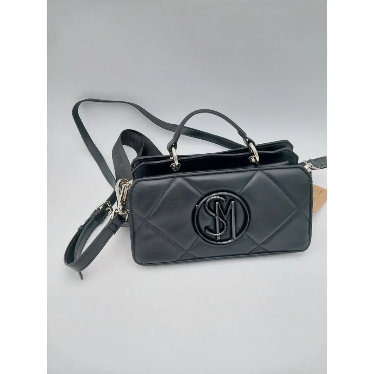 Steve Madden Black Mini Quilted Satchel Crossbody