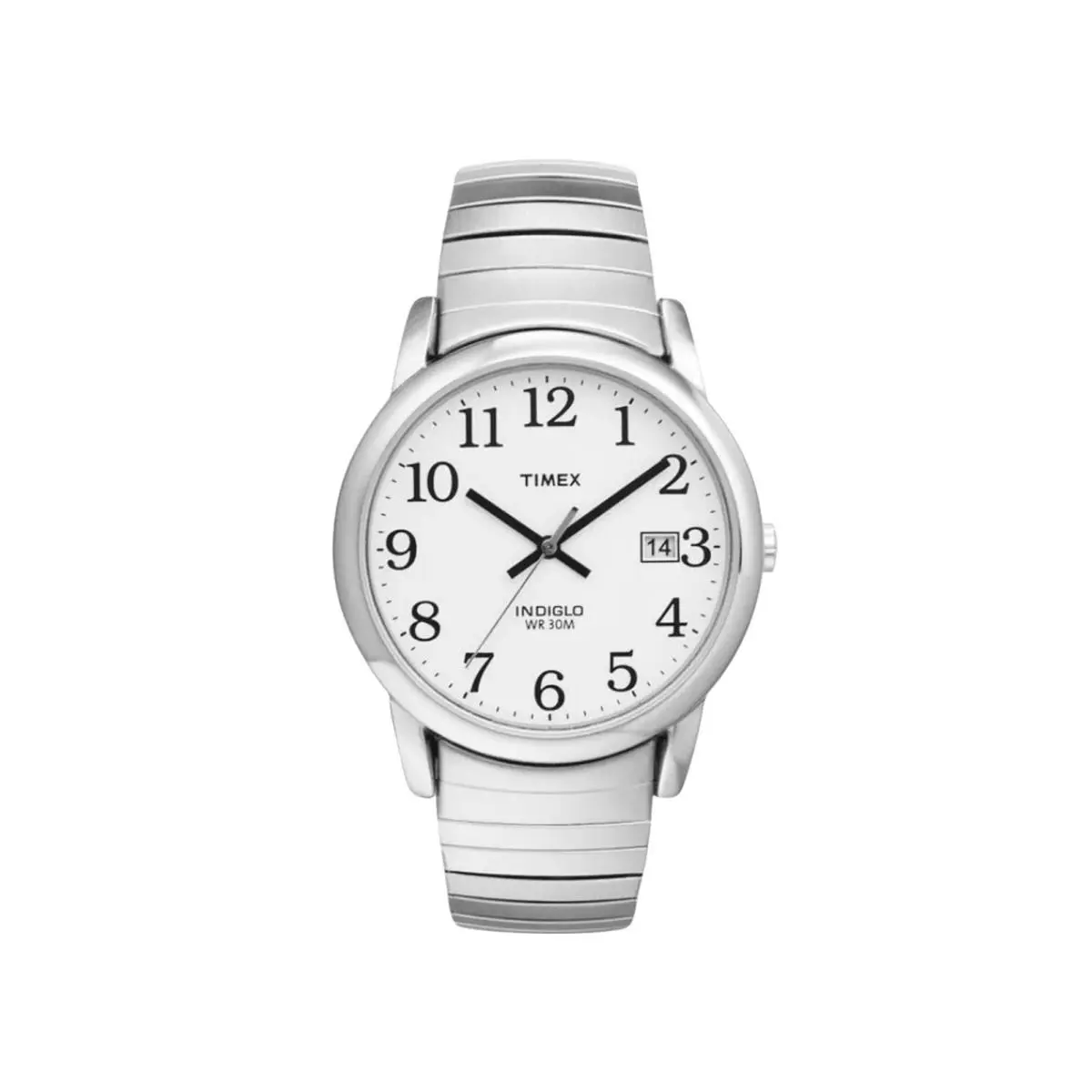 Timex Mens Easy Reader Indiglo Expander Watch 37mm Water Resistant T2H451